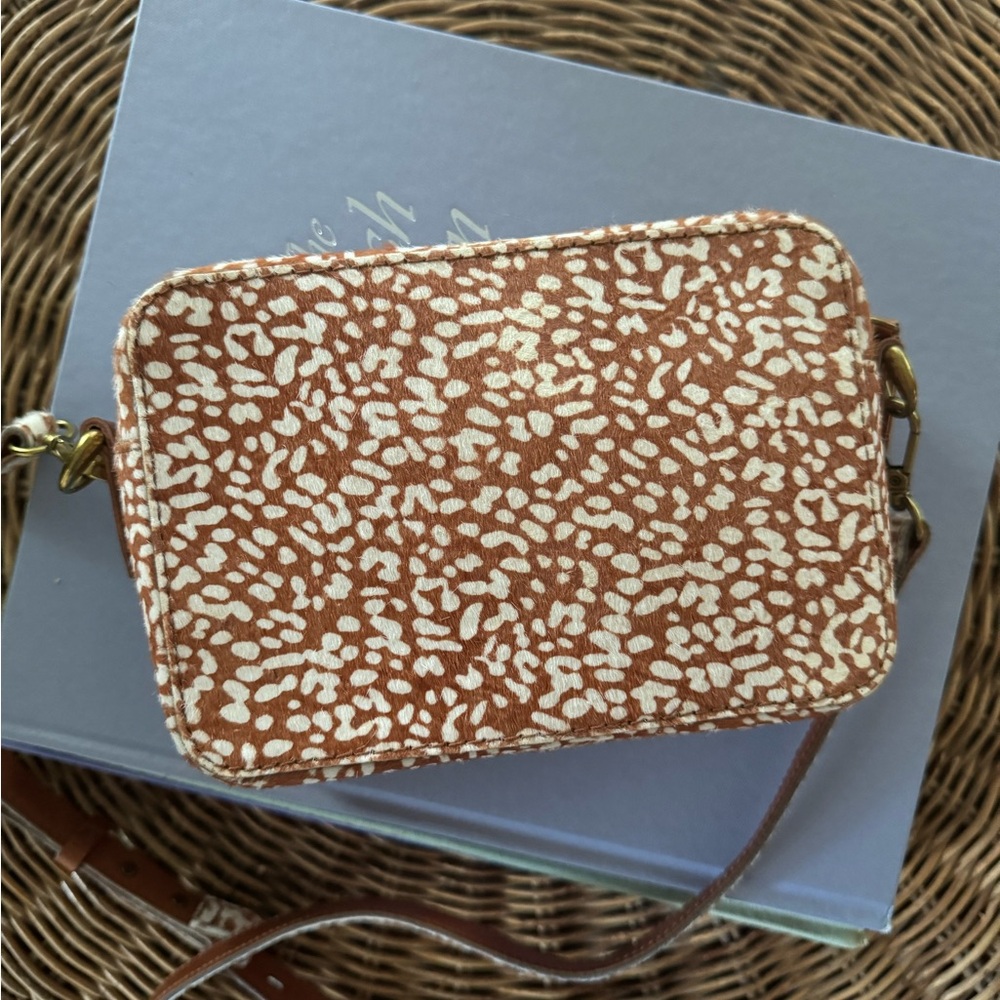 Madewell The Transport Camera Bag Spotted Calf Hair Leather Cross Body